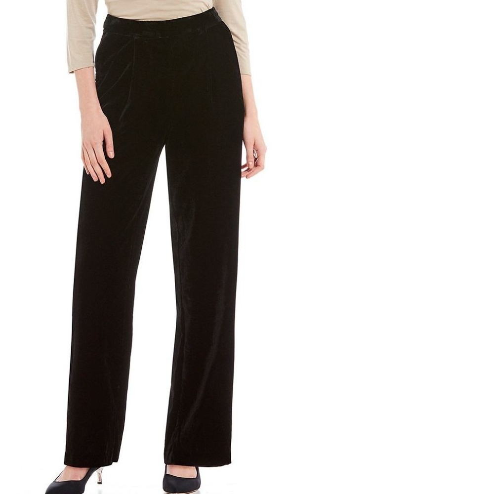 Sigrid Olsen Black Velvet Wide Leg Pants Size 4